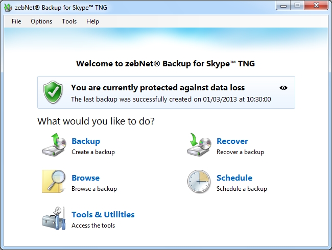 Backup & Recovery Solution for Skype